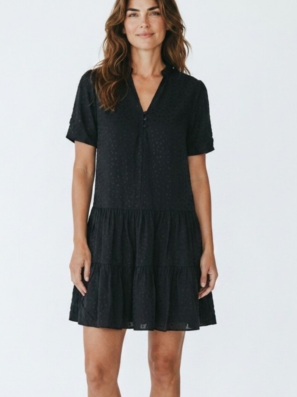 Anthropologie Stacey Shimmer Tunic Dress Black Size Small